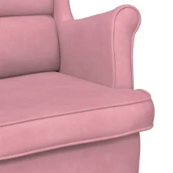 vidaXL Sillas-Mecedora con respaldo alto de terciopelo y madera maciza