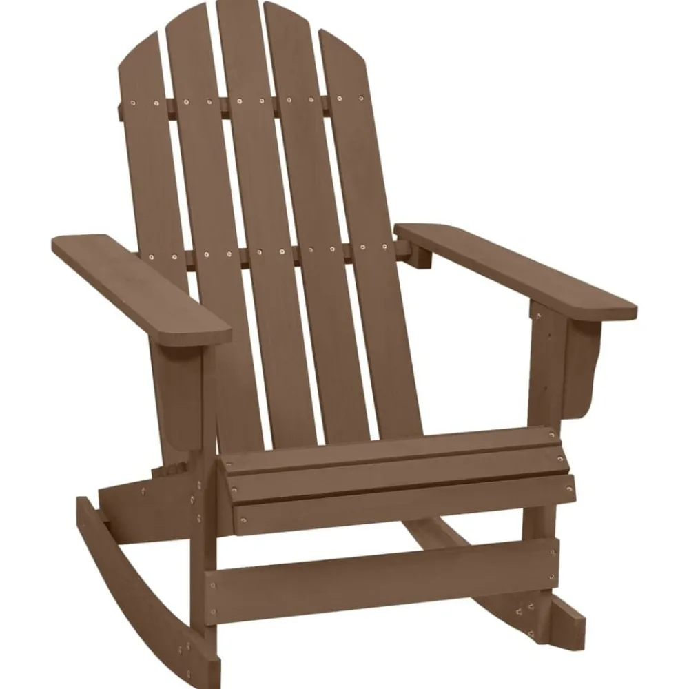 vidaXL Muebles De Jardín-Mecedora de jardín de madera marrón