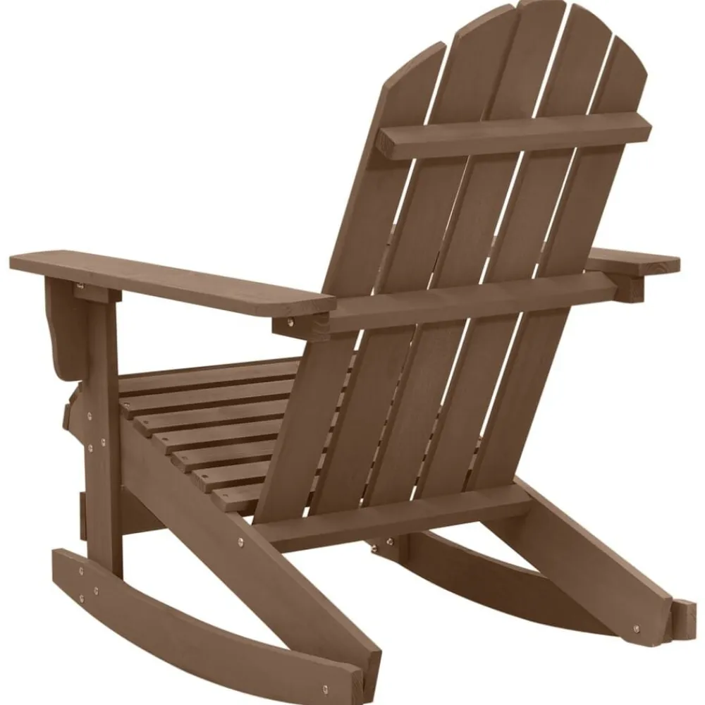 vidaXL Muebles De Jardín-Mecedora de jardín de madera marrón