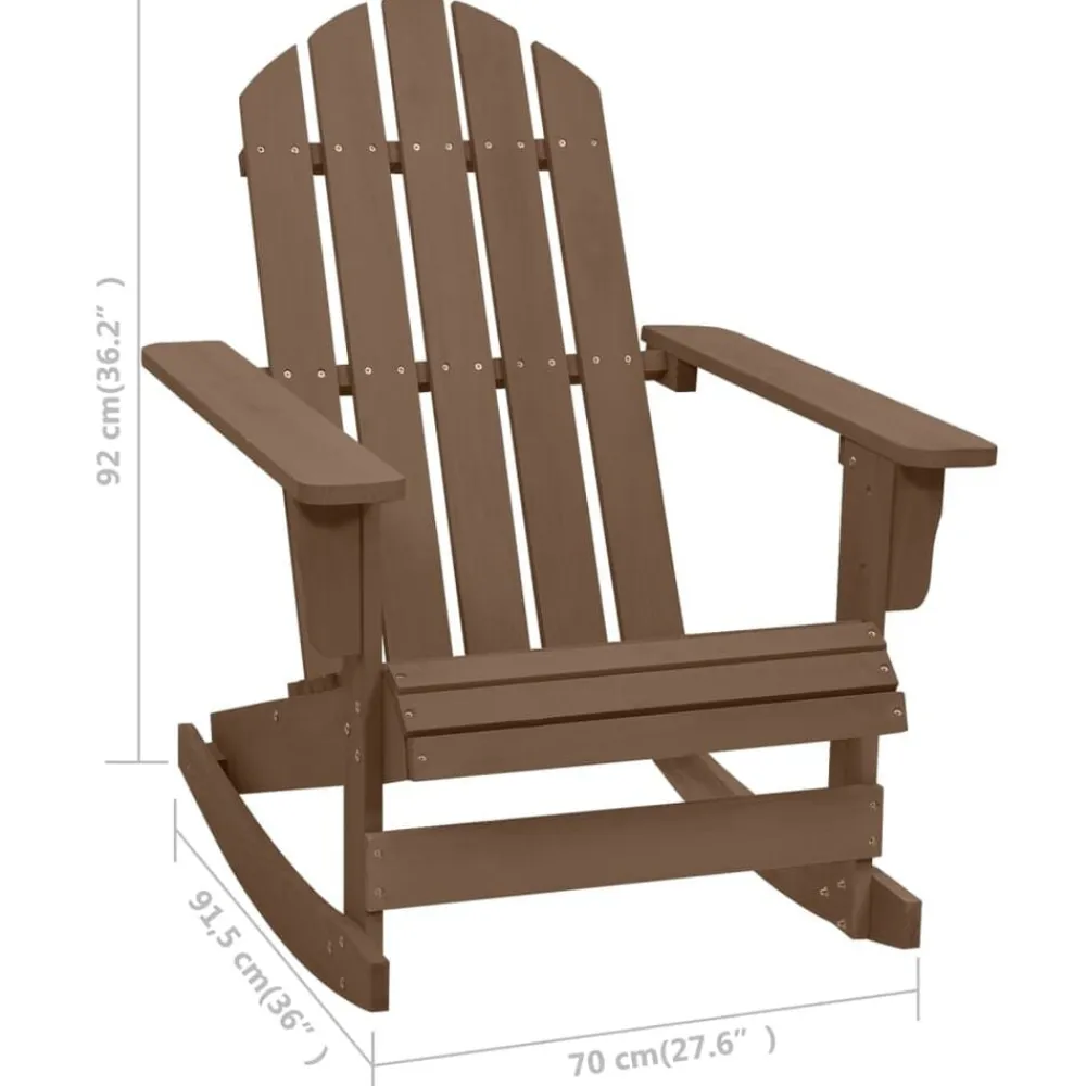 vidaXL Muebles De Jardín-Mecedora de jardín de madera marrón