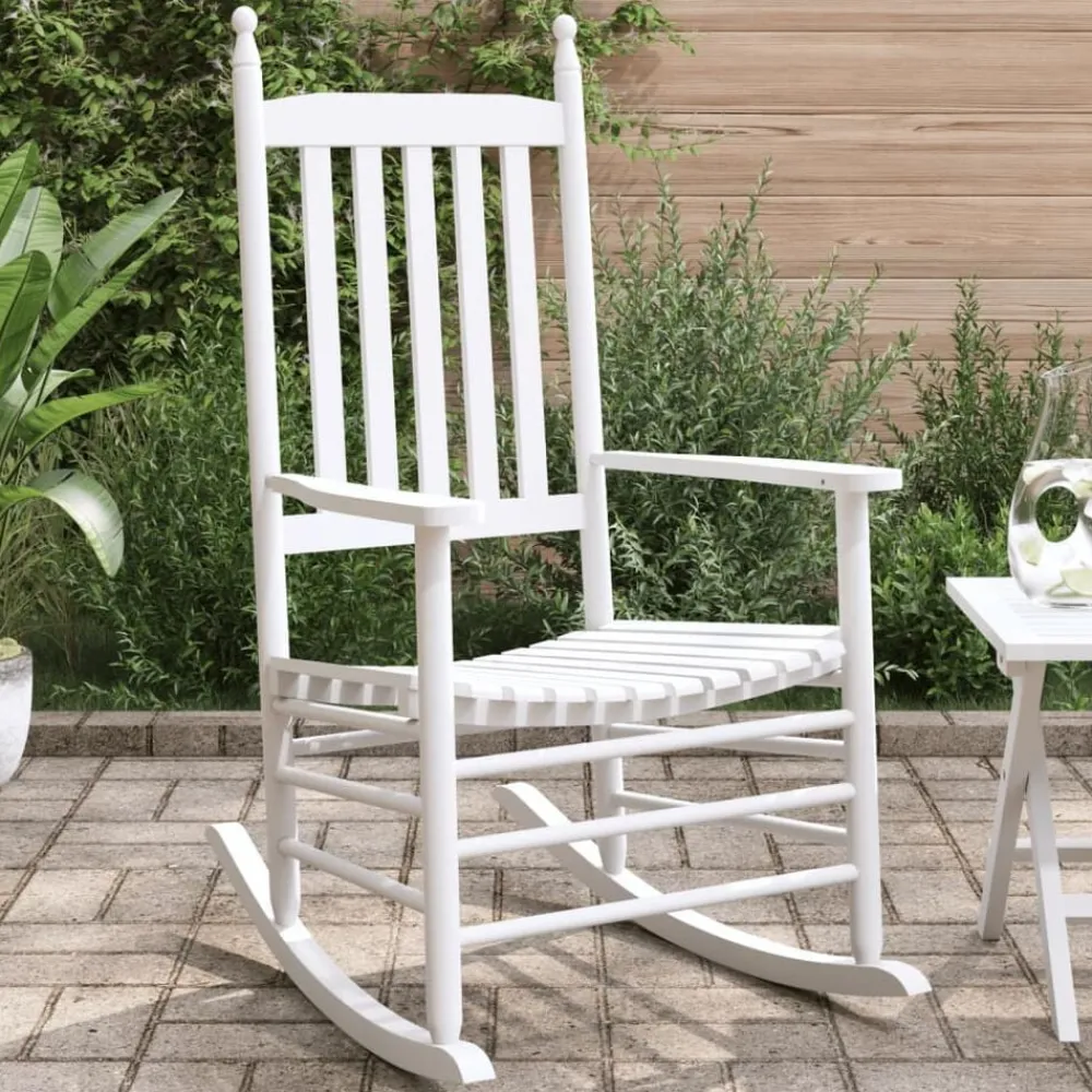 vidaXL Mecedoras con asientos curvos 2 pzas abeto madera maciza blanca Blanco Clearance
