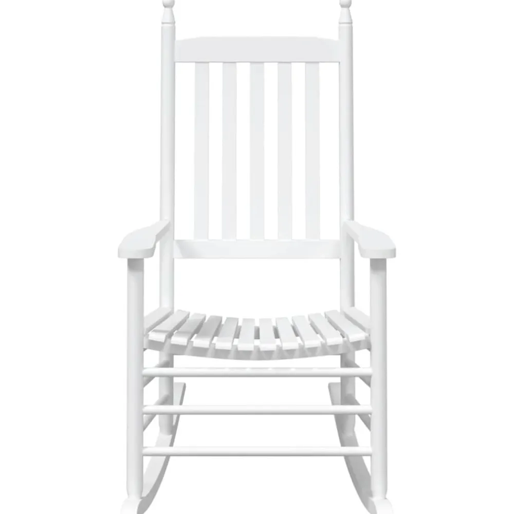 vidaXL Mecedoras con asientos curvos 2 pzas abeto madera maciza blanca Blanco Clearance