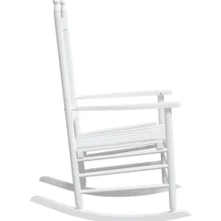vidaXL Mecedoras con asientos curvos 2 pzas abeto madera maciza blanca Blanco Clearance