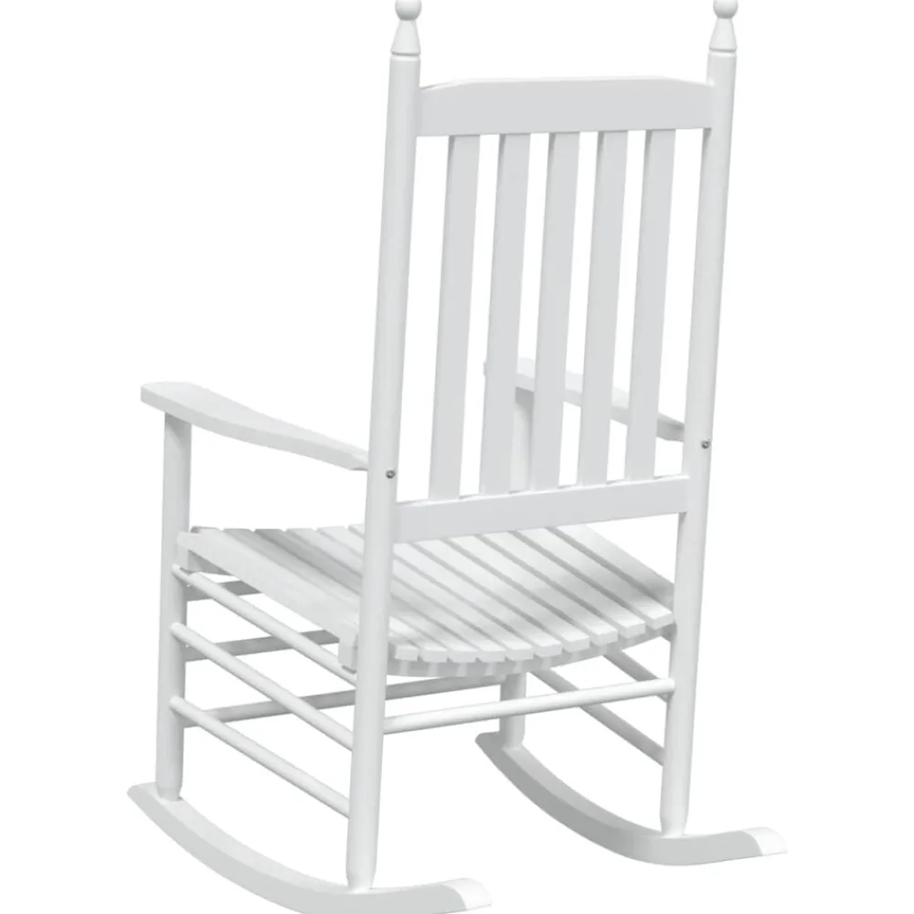 vidaXL Mecedoras con asientos curvos 2 pzas abeto madera maciza blanca Blanco Clearance