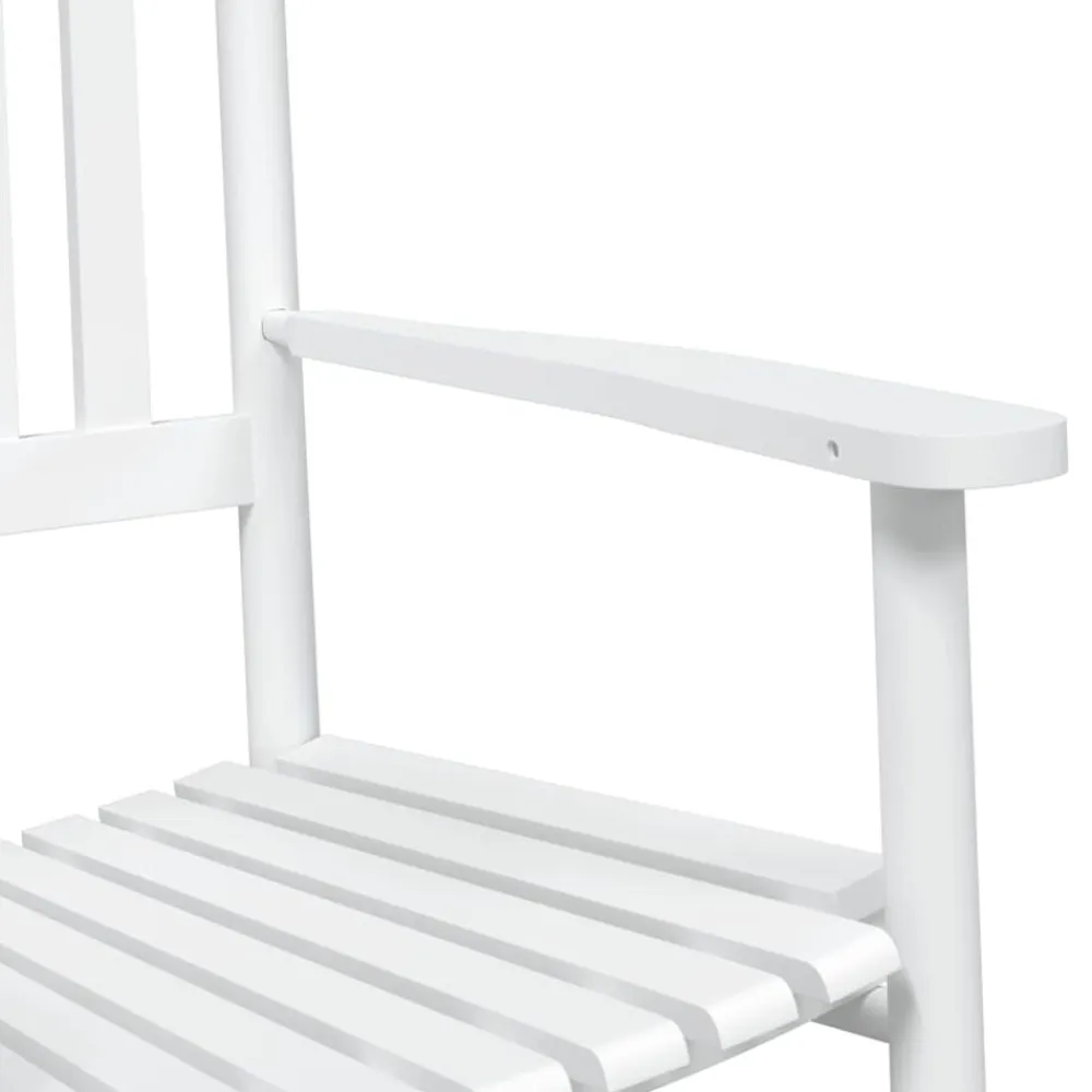 vidaXL Mecedoras con asientos curvos 2 pzas abeto madera maciza blanca Blanco Clearance