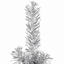 vidaXL Medio árbol de Navidad artificial con soporte 120 cm Plateado