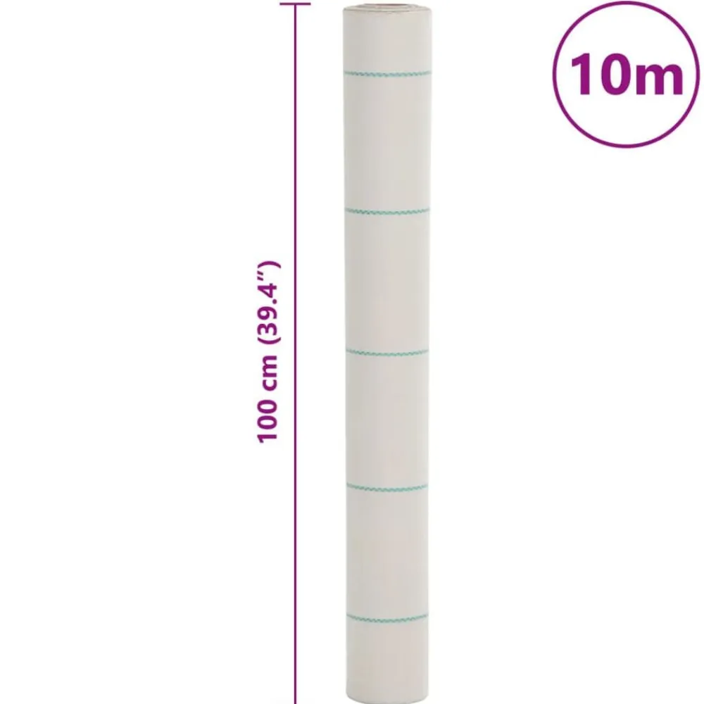 vidaXL Jardín-Membrana de malezas PP blanca 1x10 m
