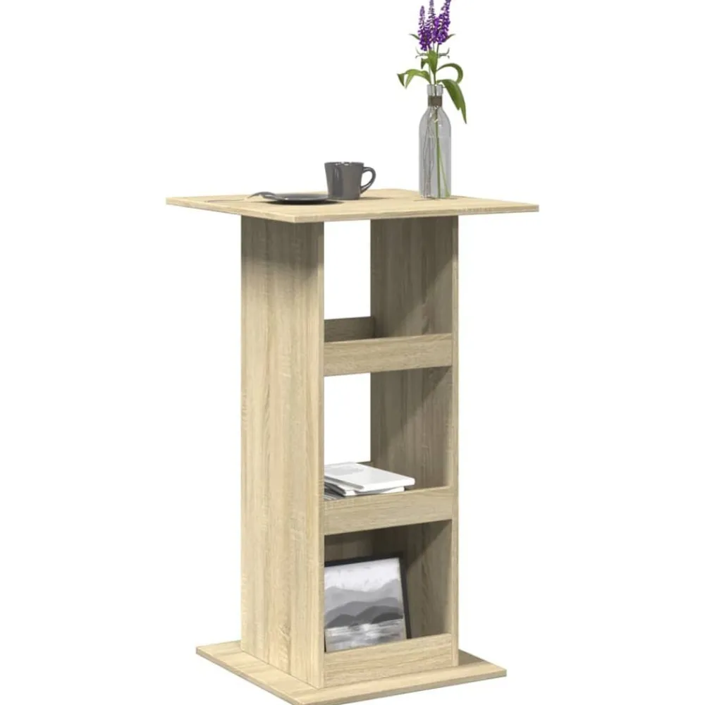 vidaXL Mesas-Mesa alta bar con almacenaje madera 60x60x102 cm