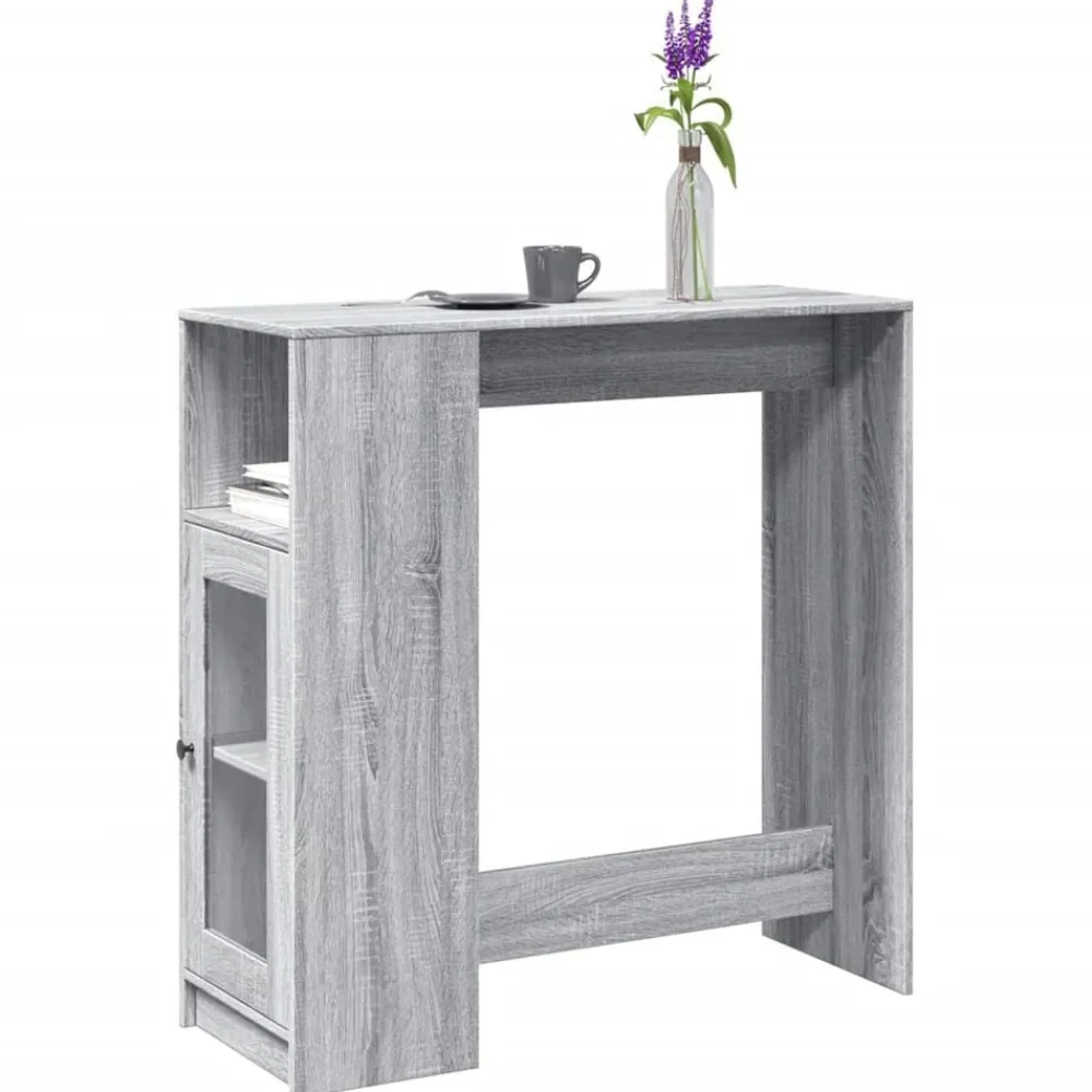vidaXL Mesas-Mesa alta bar con estantes 101x40x103,5 cm