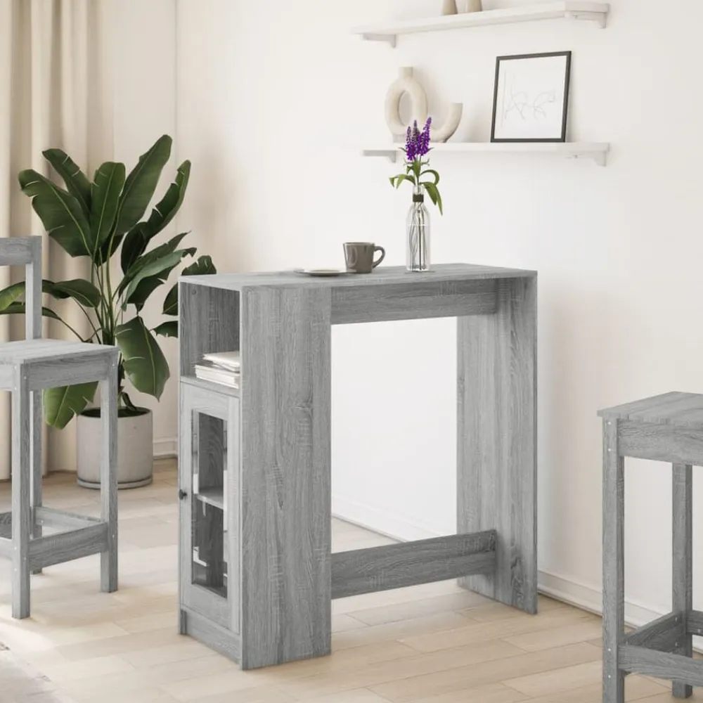 vidaXL Mesas-Mesa alta bar con estantes 101x40x103,5 cm