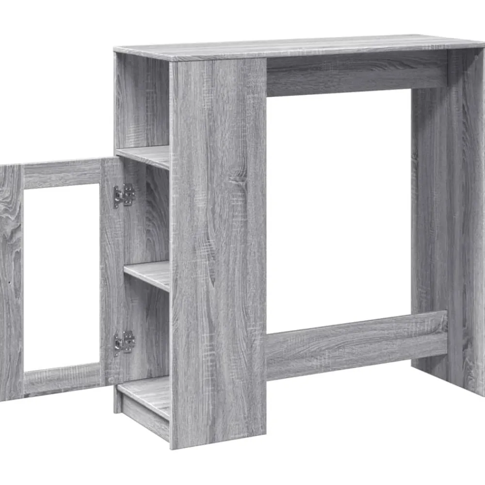vidaXL Mesas-Mesa alta bar con estantes 101x40x103,5 cm