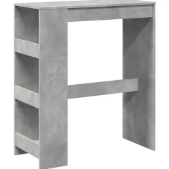 vidaXL Mesa alta bar con estantes madera gris hormigón 90x40x103,5 cm Gris hormigón Clearance