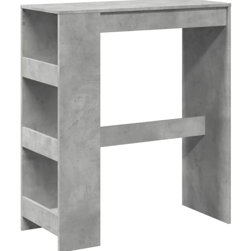 vidaXL Mesa alta bar con estantes madera gris hormigón 90x40x103,5 cm Gris hormigón Clearance