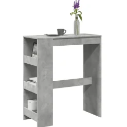 vidaXL Mesa alta bar con estantes madera gris hormigón 90x40x103,5 cm Gris hormig&oacute;n Clearance