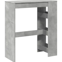 vidaXL Mesa alta bar con estantes madera gris hormigón 90x40x103,5 cm Gris hormigón Clearance