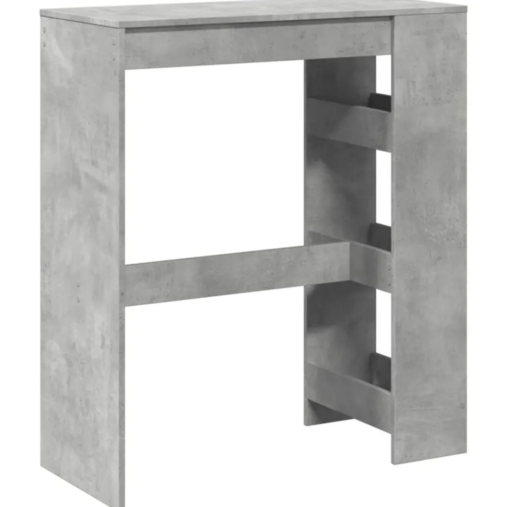 vidaXL Mesa alta bar con estantes madera gris hormigón 90x40x103,5 cm Gris hormigón Clearance