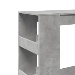 vidaXL Mesa alta bar con estantes madera gris hormigón 90x40x103,5 cm Gris hormigón Clearance