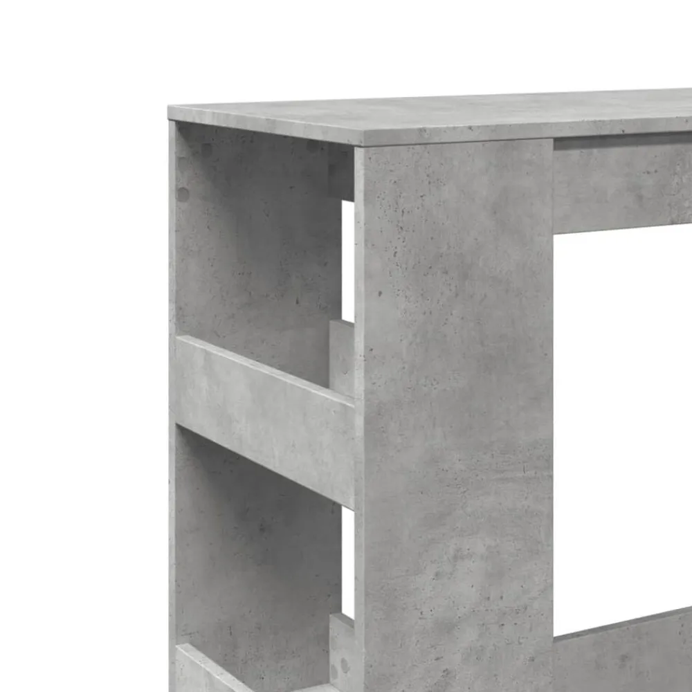 vidaXL Mesa alta bar con estantes madera gris hormigón 90x40x103,5 cm Gris hormigón Clearance