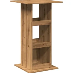 vidaXL Mesas-Mesa alta bar con almacenaje madera roble artisian 60x60x102 cm