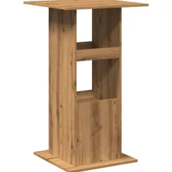 vidaXL Mesas-Mesa alta bar con almacenaje madera roble artisian 60x60x102 cm