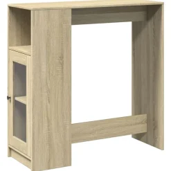 vidaXL Mesas-Mesa alta bar con estantes madera 101x40x103,5 cm
