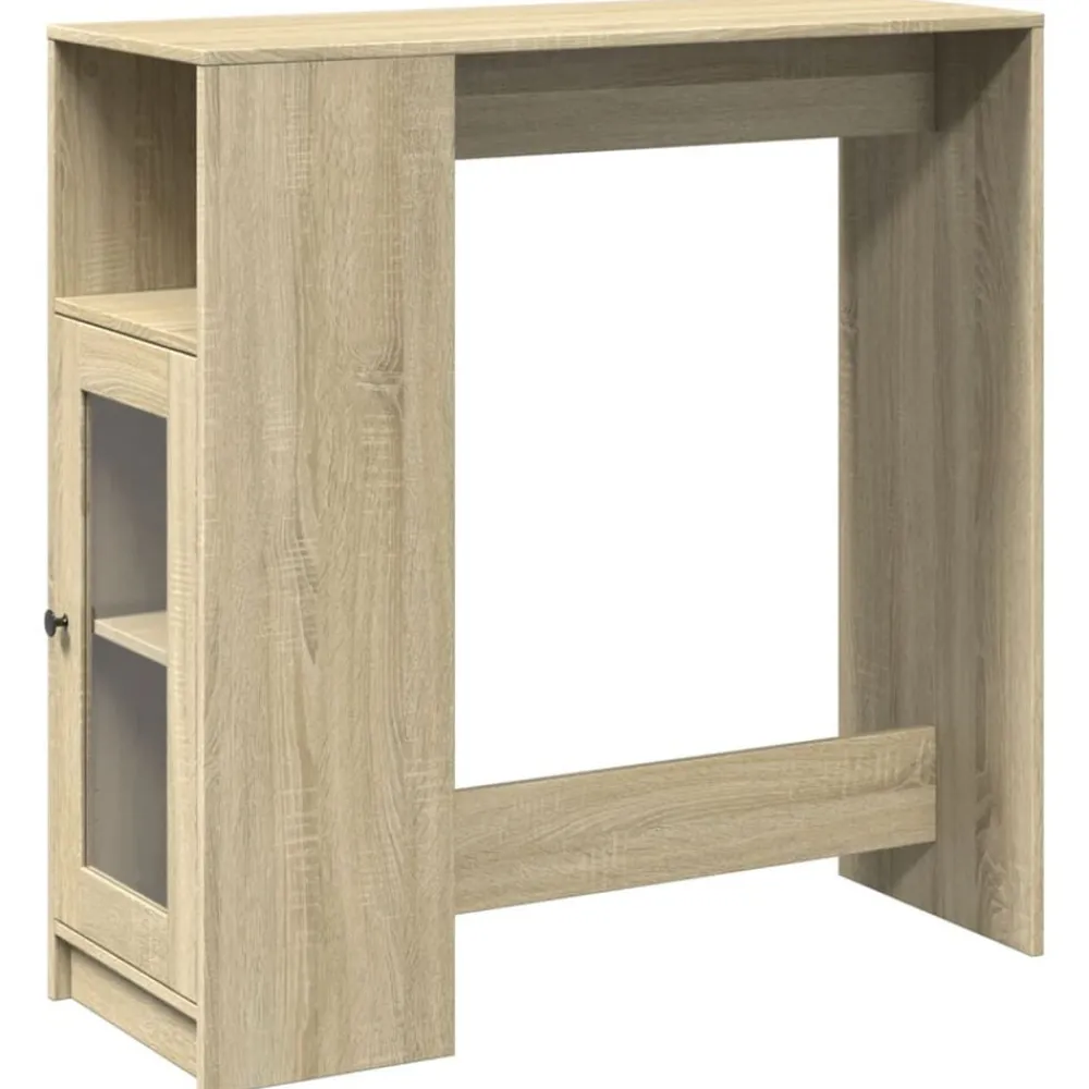 vidaXL Mesas-Mesa alta bar con estantes madera 101x40x103,5 cm