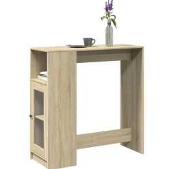 vidaXL Mesas-Mesa alta bar con estantes madera 101x40x103,5 cm