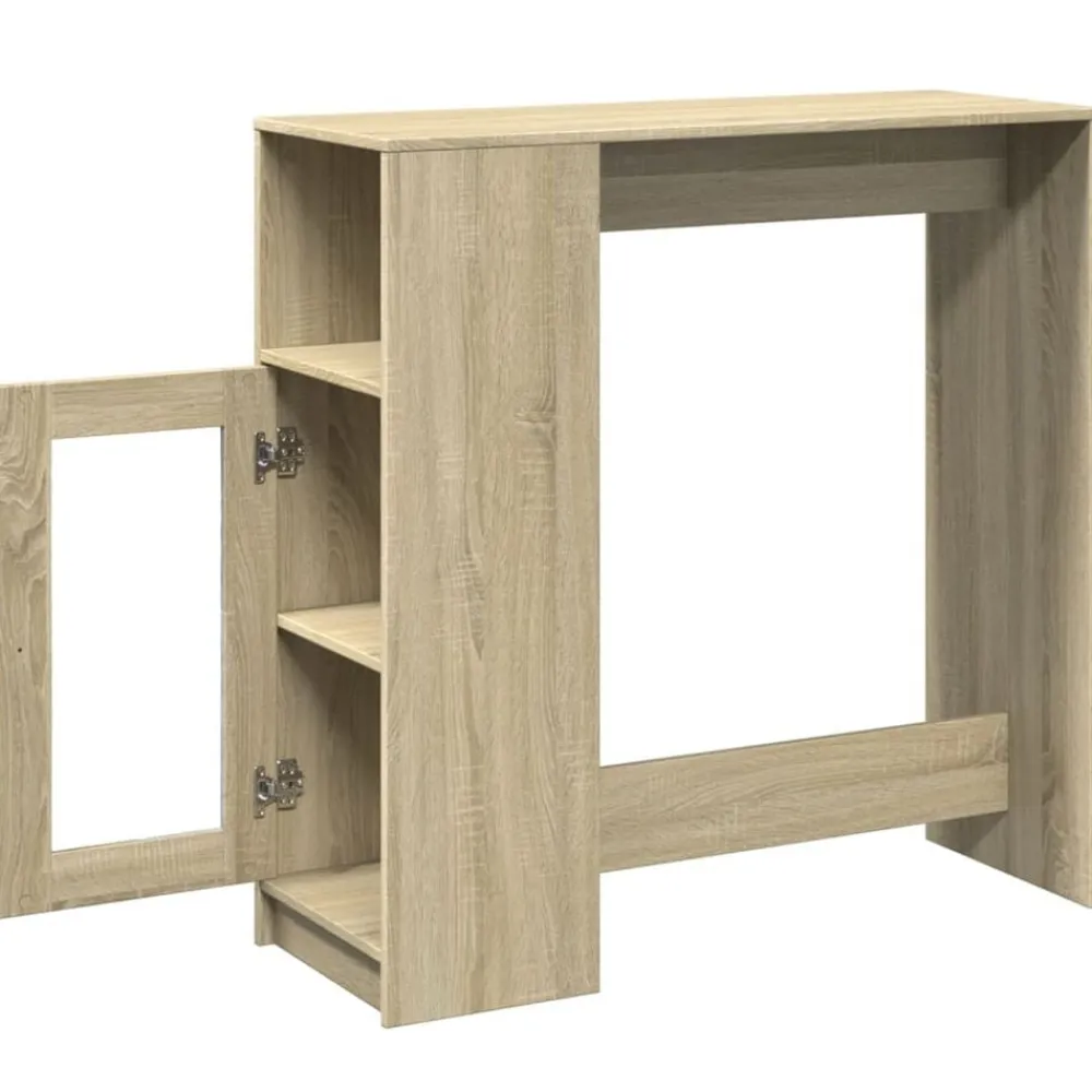 vidaXL Mesas-Mesa alta bar con estantes madera 101x40x103,5 cm