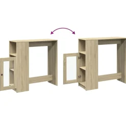 vidaXL Mesas-Mesa alta bar con estantes madera 101x40x103,5 cm