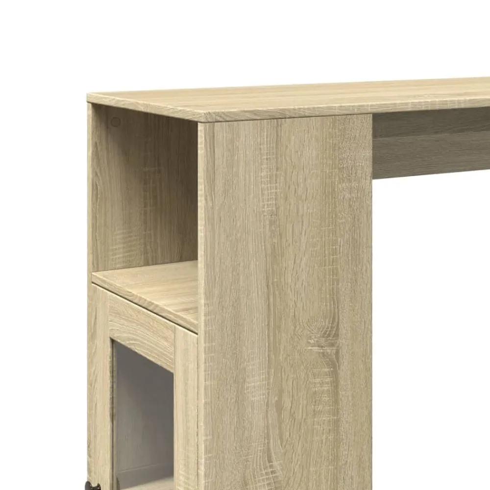 vidaXL Mesas-Mesa alta bar con estantes madera 101x40x103,5 cm