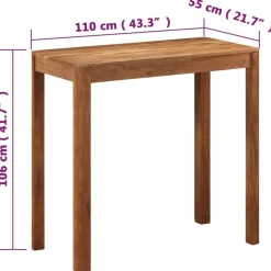 vidaXL Mesa alta cocina madera acacia acabado miel 110x55x106 cm Sale