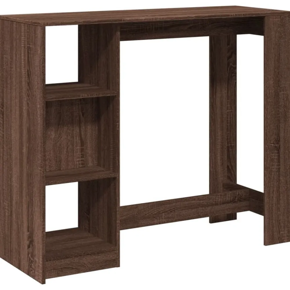 vidaXL Mesa alta con estante marrón roble 124x46x103,5 cm Marrón roble