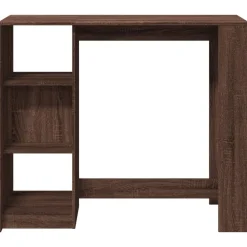 vidaXL Mesa alta con estante marrón roble 124x46x103,5 cm Marrón roble