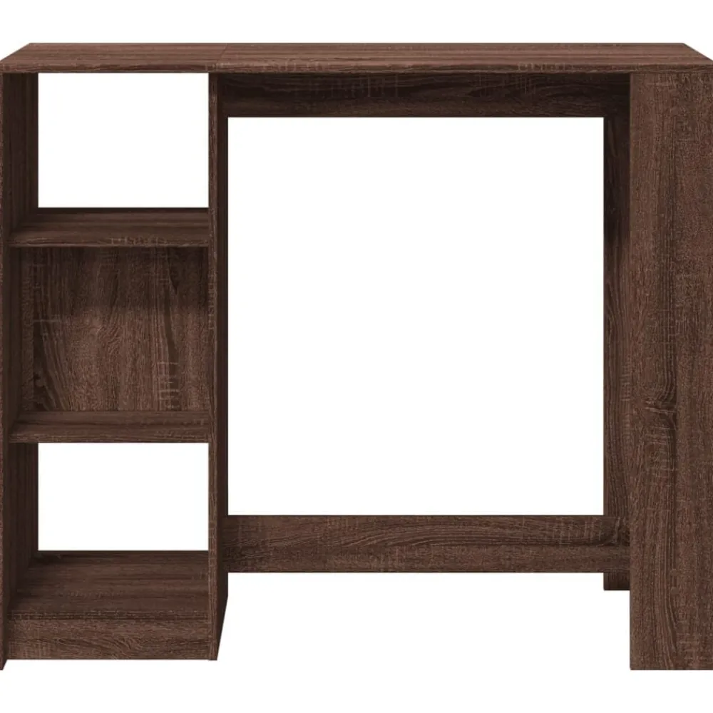 vidaXL Mesa alta con estante marrón roble 124x46x103,5 cm Marrón roble
