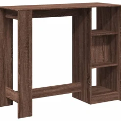vidaXL Mesa alta con estante marrón roble 124x46x103,5 cm Marrón roble