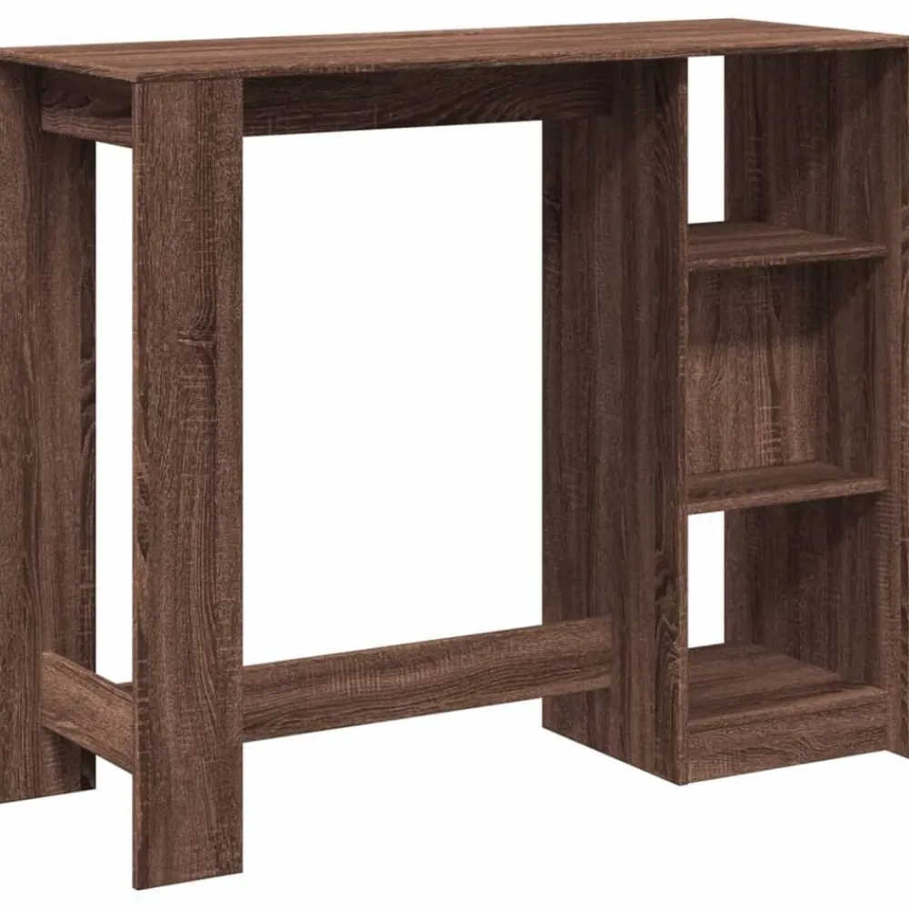 vidaXL Mesa alta con estante marrón roble 124x46x103,5 cm Marrón roble