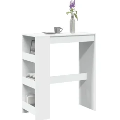 vidaXL Mesas-Mesa alta con estantes madera ingeniería 90x40x103,5 cm