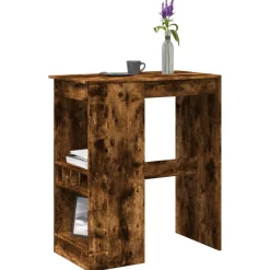 vidaXL Mesas-Mesa alta con estantes madera 90x47,5x103,5 cm