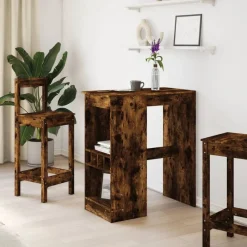 vidaXL Mesas-Mesa alta con estantes madera 90x47,5x103,5 cm