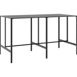 vidaXL Mesa alta de bar acero recubrimiento polvo negro 200x100x110 cm
