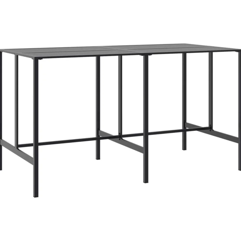 vidaXL Mesa alta de bar acero recubrimiento polvo negro 200x100x110 cm