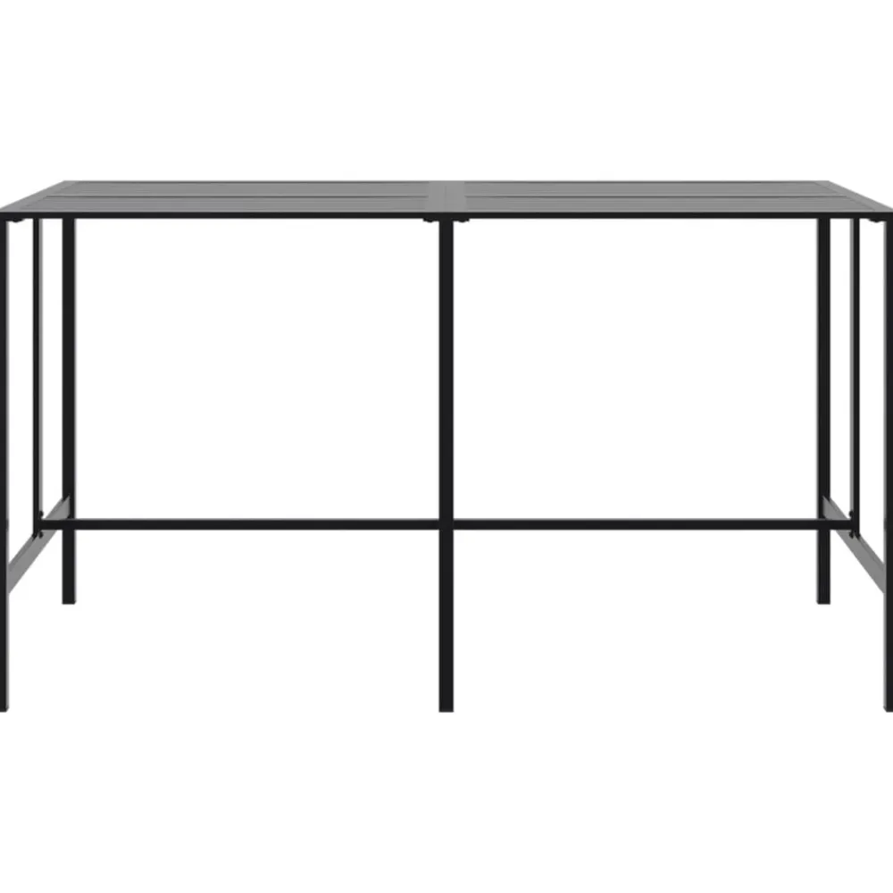 vidaXL Mesa alta de bar acero recubrimiento polvo negro 200x100x110 cm