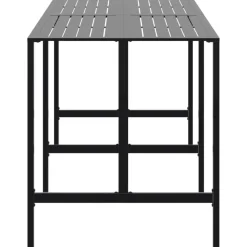 vidaXL Mesa alta de bar acero recubrimiento polvo negro 200x100x110 cm