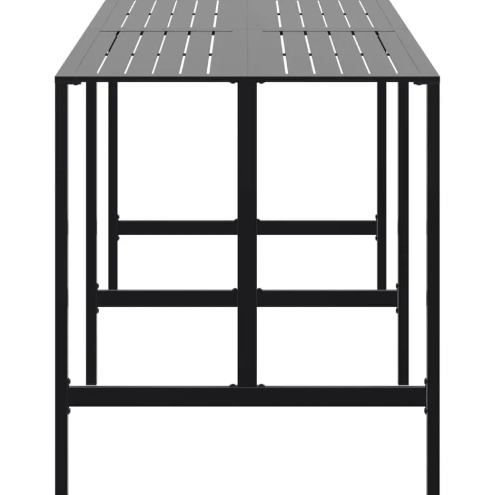 vidaXL Mesa alta de bar acero recubrimiento polvo negro 200x100x110 cm