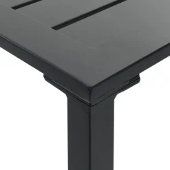 vidaXL Mesa alta de bar acero recubrimiento polvo negro 200x100x110 cm