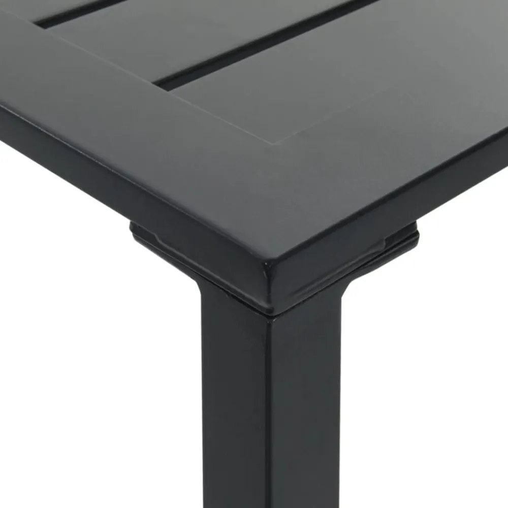 vidaXL Mesa alta de bar acero recubrimiento polvo negro 200x100x110 cm