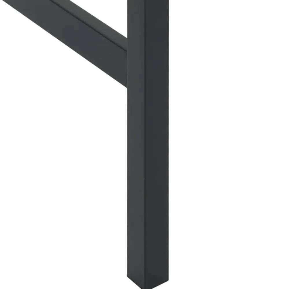 vidaXL Mesa alta de bar acero recubrimiento polvo negro 200x100x110 cm