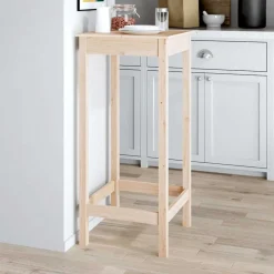 vidaXL Mesa alta de bar madera maciza de pino 50x50x110 cm Natural