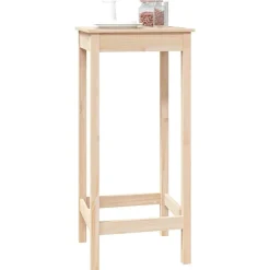 vidaXL Mesa alta de bar madera maciza de pino 50x50x110 cm Natural