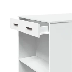 vidaXL Mesa alta de bar madera ingeniería blanca 102x70x103,5 cm Blanco Clearance